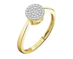 Pierścionek z żółtego złota z diamentami - 0,50 ct - próba 585
