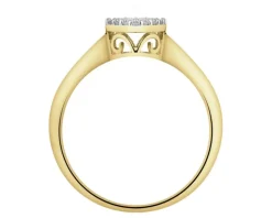 Pierścionek z żółtego złota z diamentami - 0,50 ct - próba 585