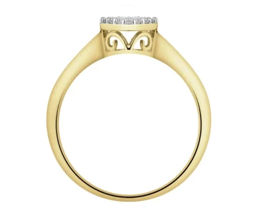 Pierścionek z żółtego złota z diamentami - 0,50 ct - próba 585