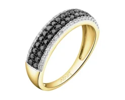 Pierścionek z żółtego złota z diamentami - 0,41 ct - próba 585