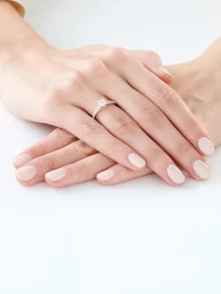 Pierścionek z żółtego złota z diamentami - 0,15 ct - próba 585
