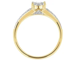 Pierścionek z żółtego złota z brylantami - 0,33 ct - próba 585