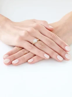 Pierścionek z żółtego złota z diamentami - 0,25 ct - próba 585