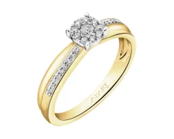 Pierścionek z żółtego złota z diamentami - 0,20 ct - próba 585