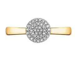 Pierścionek z żółtego złota z diamentami - 0,10 ct - próba 585