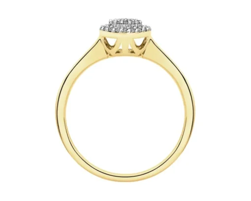 Pierścionek z żółtego złota z diamentami - 0,10 ct - próba 585