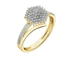 Pierścionek z żółtego złota z diamentami - 0,24 ct - próba 585