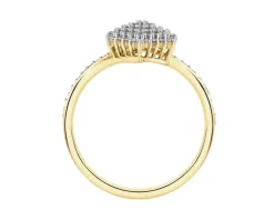 Pierścionek z żółtego złota z diamentami - 0,24 ct - próba 585