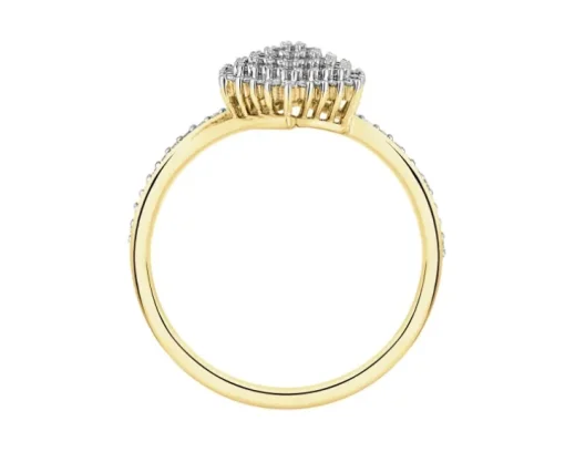 Pierścionek z żółtego złota z diamentami - 0,24 ct - próba 585