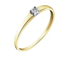 Pierścionek z żółtego złota z diamentami - 0,50 ct - próba 585