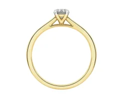 Pierścionek z żółtego złota z brylantem - 0,31 ct - próba 750