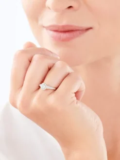 Pierścionek z żółtego złota z brylantami - 0,24 ct - próba 585