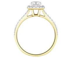 Pierścionek z żółtego złota z diamentami laboratoryjnymi - 1,25 ct - próba 750