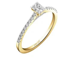 Pierścionek z żółtego złota z brylantami - 0,21 ct - próba 585