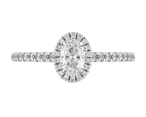 Pierścionek z żółtego złota z diamentami - 0,52 ct - próba 585