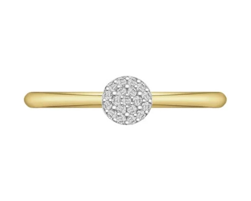 Pierścionek z żółtego złota z diamentami - 0,06 ct - próba 750