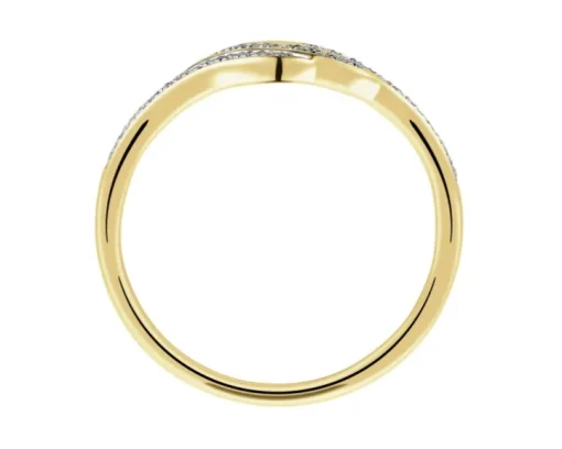 Pierścionek z żółtego złota z diamentami - 0,06 ct - próba 375