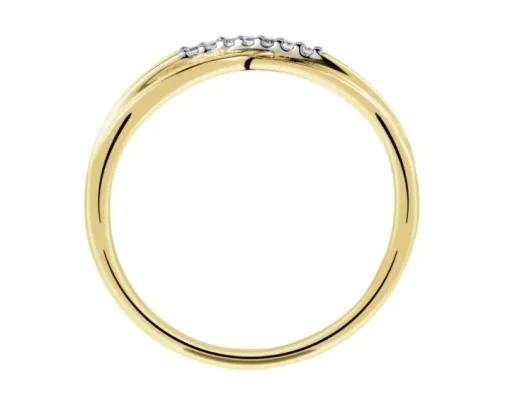 Pierścionek z żółtego złota z diamentami - 0,03 ct - próba 375