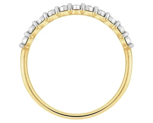 Pierścionek z żółtego złota z diamentami - 0,04 ct - próba 375