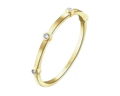 Pierścionek z żółtego złota z diamentami - 0,49 ct - próba 585