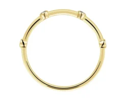 Pierścionek z żółtego złota z diamentami - 0,49 ct - próba 585
