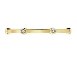 Pierścionek z żółtego złota z diamentami - 0,03 ct - próba 375