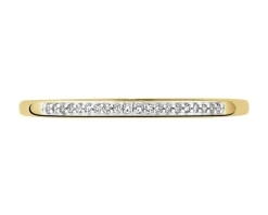 Pierścionek z żółtego złota z diamentami - 0,04 ct - próba 375