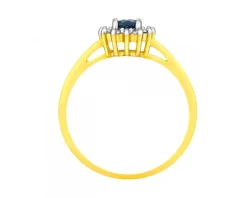 Pierścionek z żółtego złota z diamentami - 0,07 ct - próba 585