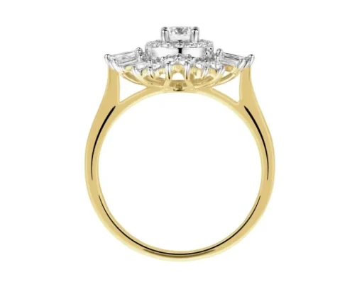 Pierścionek z żółtego złota z diamentami - 0,57 ct - próba 585