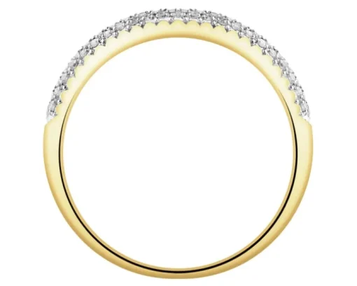 Pierścionek z żółtego złota z diamentami - 0,18 ct - próba 585