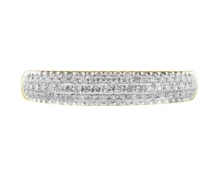 Pierścionek z żółtego złota z diamentami - 0,18 ct - próba 585