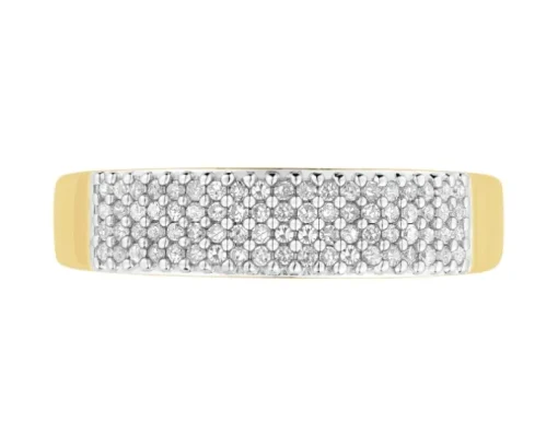 Pierścionek z żółtego złota z diamentami - 0,24 ct - próba 585