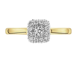 Pierścionek z żółtego złota z brylantami - 0,26 ct - próba 585