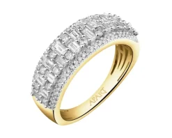 Pierścionek z żółtego złota z diamentami - 0,98 ct - próba 585