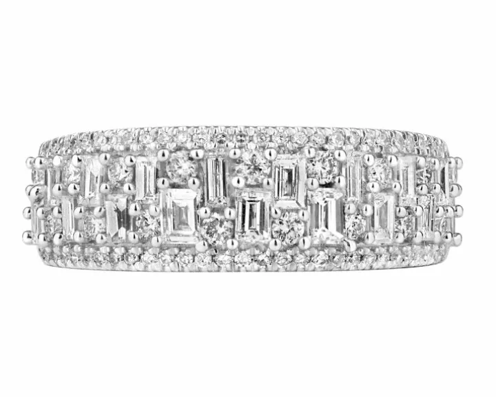 Pierścionek z żółtego złota z diamentami - 0,98 ct - próba 585