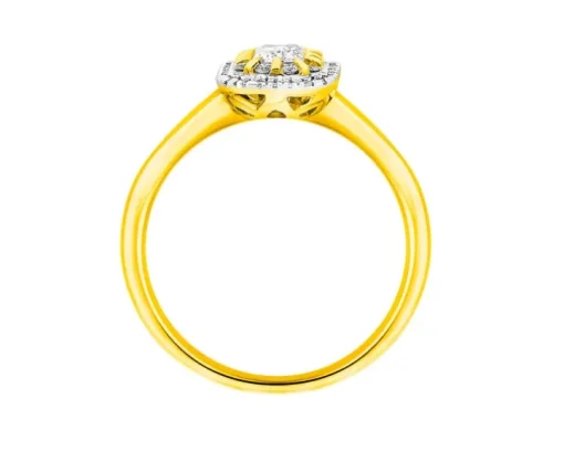 Pierścionek z żółtego złota z diamentami - 0,40 ct - próba 585