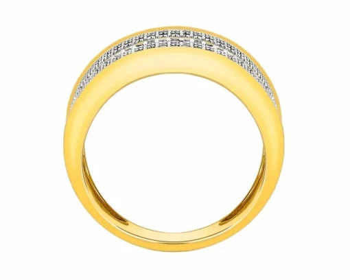 Pierścionek z żółtego złota z diamentami - 0,30 ct - próba 585