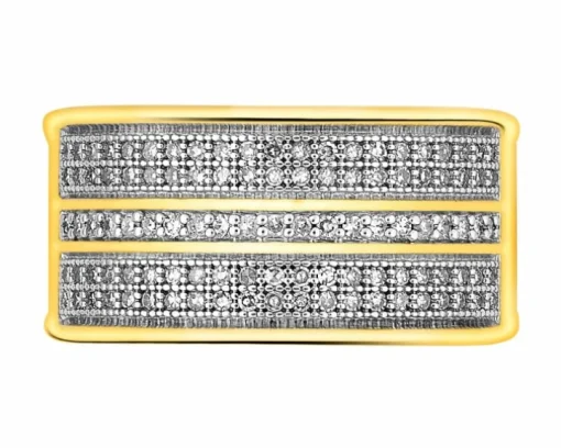 Pierścionek z żółtego złota z diamentami - 0,30 ct - próba 585