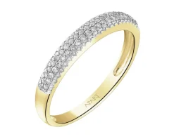 Pierścionek z żółtego złota z diamentami - 0,13 ct - próba 585