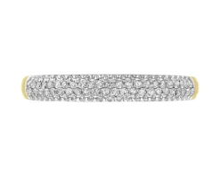 Pierścionek z żółtego złota z diamentami - 0,13 ct - próba 585