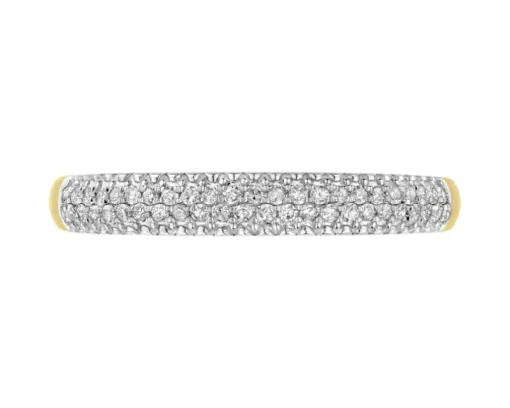Pierścionek z żółtego złota z diamentami - 0,13 ct - próba 585
