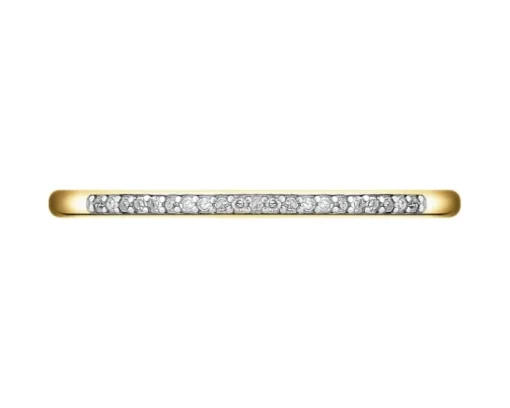 Pierścionek z żółtego złota z diamentami - 0,03 ct - próba 585
