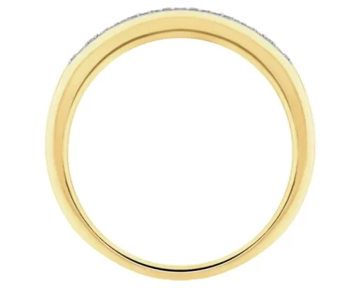 Pierścionek z żółtego złota z diamentami - 0,03 ct - próba 585