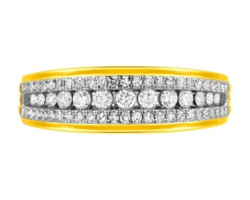 Pierścionek z żółtego złota z diamentami - 0,43 ct - próba 585