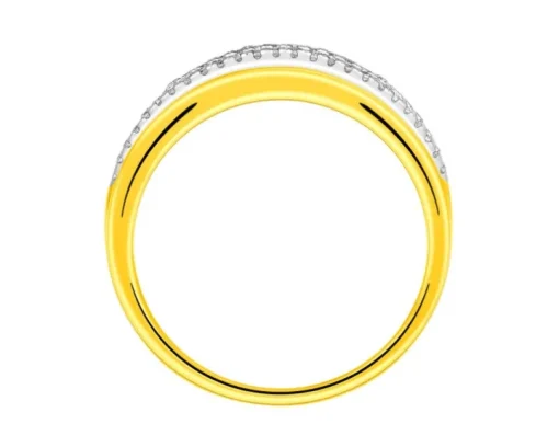 Pierścionek z żółtego złota z diamentami - 0,43 ct - próba 585