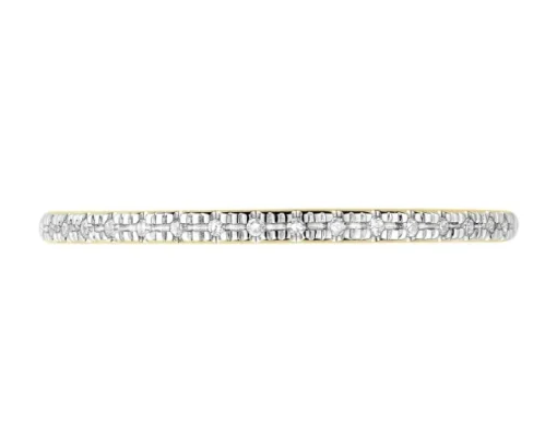Pierścionek z żółtego złota z diamentami - 0,04 ct - próba 375