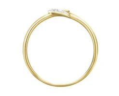 Pierścionek z żółtego złota z diamentem - 0,004 ct - próba 375