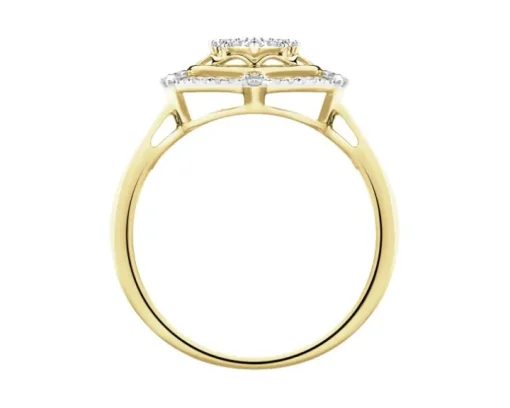 Pierścionek z żółtego złota z diamentami - 0,20 ct - próba 585
