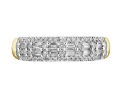 Pierścionek z żółtego złota z diamentami - 0,33 ct - próba 585