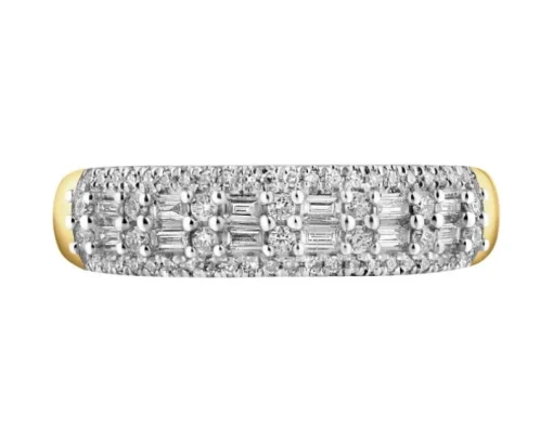 Pierścionek z żółtego złota z diamentami - 0,33 ct - próba 585